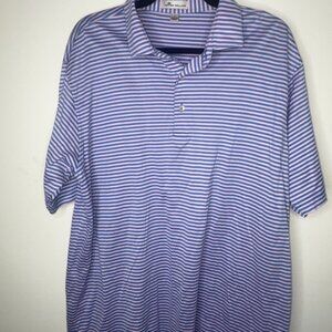 Peter Millar Short Sleeve Polo size L Blue Pink Prep Gender Reveal Shower